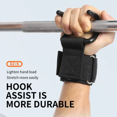 Pull-Up Wrist Support Hooks Workout Men'S and Women'S Fitness Exercise Assistance Lifting Wrist Strap Adjustable Anti-Slip