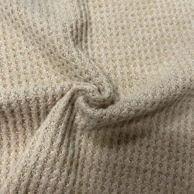 2022 Winter Soft Hand Feeling Polyester Rayon Elastane Material Wholesale Brushed Waffle Knit Dress Fabric for Clothing