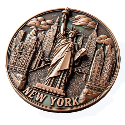 Custom 3D NYC Souvenir Decoration New York Souvenir Metal Plate