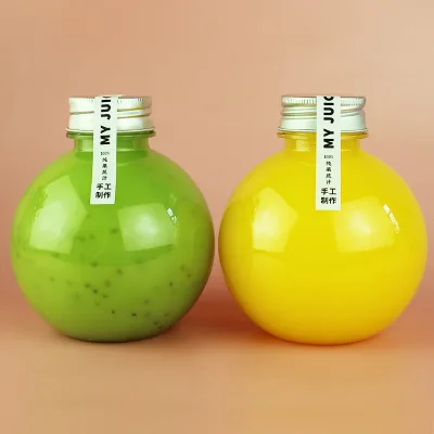 400ml 500ml Transparent Empty for Shaped Plastic Cream Jar Cosmetic Containers for Food Sugar Milk Tea Soft Drink Orange Juice