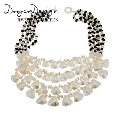 Fashion Romantic Women's Alloy Beaded Necklace with Link Chain Antique Bronze Plated Bulk Pack