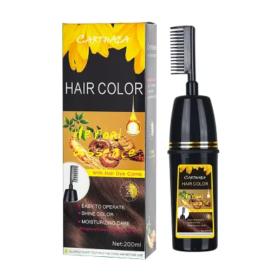 Carthaea Brand Manufacturer Hair Color Herbal Permanent Fast Black Hair Dye Color Shampoo