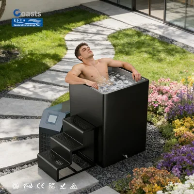 Customizable Outdoor Garden Sauna 1 Person Ice Bath Tub with Cooling System Cold Plunge Tub Ice Bathtub