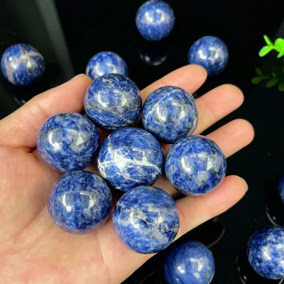 Polished Blue Sodalite Ball Healing Fengshui Healing Crystal Quartz Sodalite Sphere for Decoration