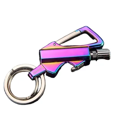 Custom logo Kerosene Lighter Metal Outdoor Portable with Keychain for Hiking Flint Lighter Keyring Ring Other Lighter