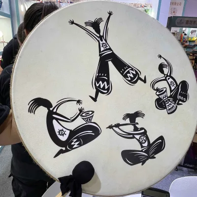 Shamanic Frame Drum Completely Handmade HUASHENG HSLG02 14''16''18''20'' Sizes Sound Healing Instrument Calf Leather Full Birch
