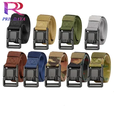 Nylon Tactical Belt Alloy Double Slot Quick-release Buckle Waist Seal Outdoor Canvas Combat Training Tactical Belt Buckle