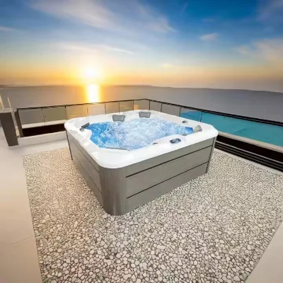 China Spa Pool Factory Luxury 5 Places Hydro Whirlpool Balbol Hot Tub Outdoor Spa Pool With Large Seating