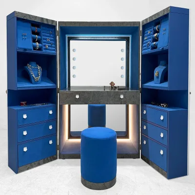 High-end Custom Light Jewelry Storage Cabinet Bedroom Designer Villa Luxury Standing Vanity Cabinet