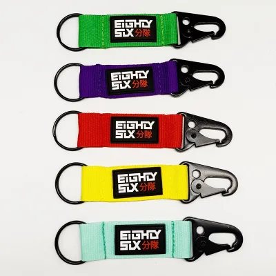 Kofei Factory Direct Eagle Hook Lanyard Key Chain Customized Keyrings Motorcycle Nylon Keychain With Logo