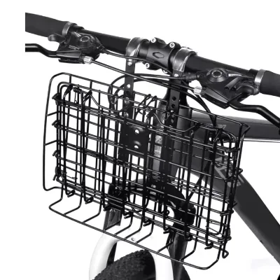Ready Stock Foldable Bicycle Basket Front Rear Metal Wire Adjustable Storage Carrier Easy and Simple Installation