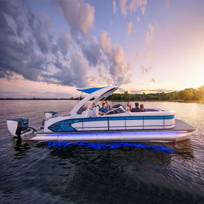 Pontoon Boat Luxury Marine Deck Resort Floating Lounge Premium Furniture Custom Color Interior Arrangement