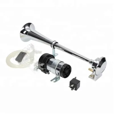 Chrome Trumpet 135db Air Horn Kit W/12v H.D. Compressor