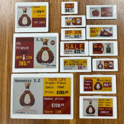 Ble 5.0 Electron Shelf Edge Talkers E-Paper Digital Price Tags Nfc E Ink Display Epd Esp32 WiFi NFC Electronic Shelf Label Esl