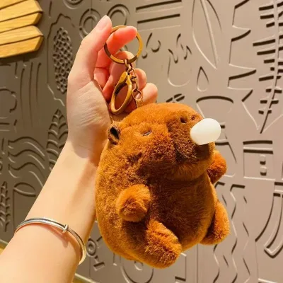 Internet Celebrity Cartoon Plush Kapibala Pinching Call Doll Capybara Doll, Student Schoolbag Pendant, Bag Ornament