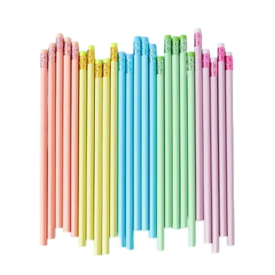 Customized Macaron Colors HB Free Plastic Standard Writing Pencil for Business & Promotional Use