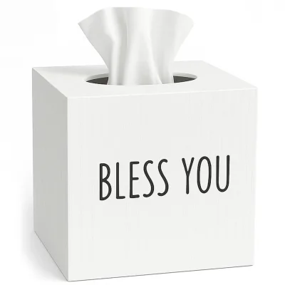 Wooden Tissue Box Square Wood Tissue Box Dispenser Decorative Tissue Box Holder for Bathroom Bedroom Office Cube Tissue Box