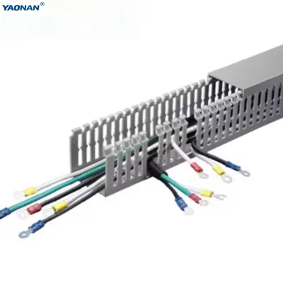 Factory Direct Supply Flame Retardant Grey Blue PVC Slotted Cable Trunking Snap On Wiring Duct for Electrical Wire Arrangement