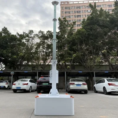 Mobile Telescopic Mast with Sand-fillable Base for Solar-Powered Tower
