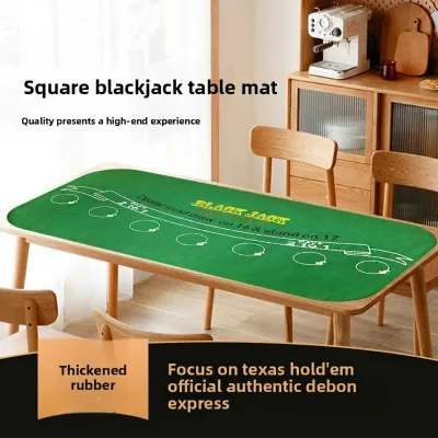 JIAYI Black Jack Thickened Rubber 21-Point Table Mat/Tablecloth for Board Games 12m/18m