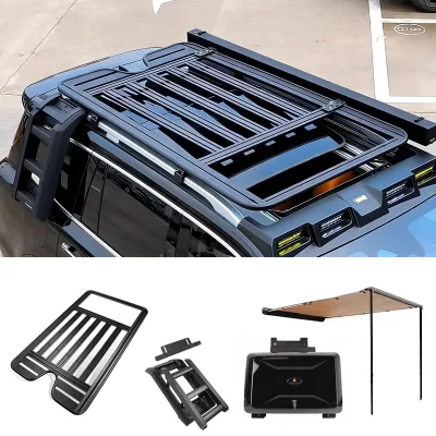 GWM Tank 500 Hi4-Z/Hi4-T Heavy Duty Aluminum Alloy Roof Platform Rack Side Ladder Awning Storage Box Complete Off-Road Upgrade