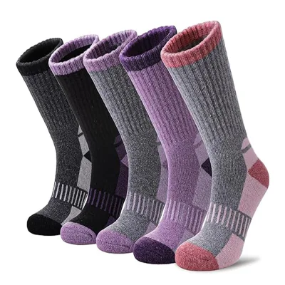 Cushioned Crew Boot Socks Thermal Merino Wool Hiking Socks for Outdoor Walking & Trekking Casual with Body Logo Autumn Season