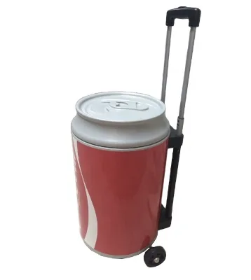 HS Plastic Ice Cooler 19L Can Shape Ice Chest  with Wheels  for Camping Picnic Sports Trolley Cooler Box with logo Promotion
