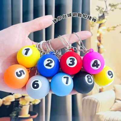 New Simulation Billiards Keychains Billiards Bag Pendant Key Chain Sports Gift Car Key Ring Best Activity Gift Jewelry