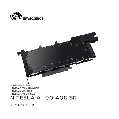 Bykski N-TESLA-A100-40G-SR New GPU Water Block All-Metal Design for Tesla A100 40GB Desktop