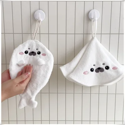 Wholesale Cute Cartoon Seal Wall-mounted Hand Towel Quick-drying Hand Wipe Gift for Kids