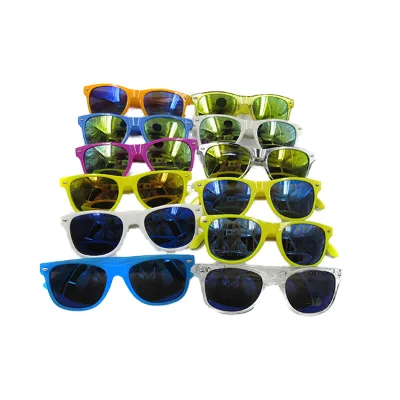 Wholesale Retro Vintage Sunglasses AC+PC Material Silk Screen Printed Mirror Lens UV400 Protection CE Certified Custom Printed