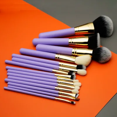 15pcs Purple Rose Gold Makeup Brushes Set Private Label Hot Selling Sale China Wholesale Private Label Makeup Brush