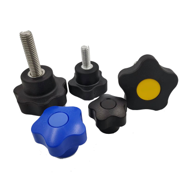 Factory Price Through Hole 5/16 -18 Thread Rod Fastening Handle Knurled Plastic Star Knob