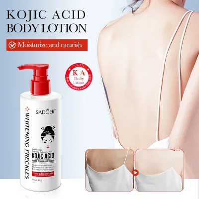 OEM Wholesale SADOER Factory Price Kojic Acid Tender Brightening Body Lotion 7 Days Fast Whitening Body Lotion for Black Skin