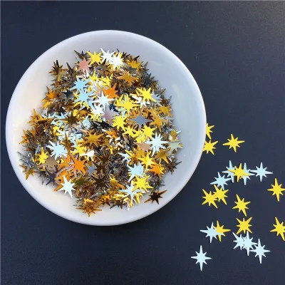 Hot Selling 9MM Small Daisy Star-Shaped Sequins for Garments PVC Loose Glitter Cosmetic Flashing Crystals