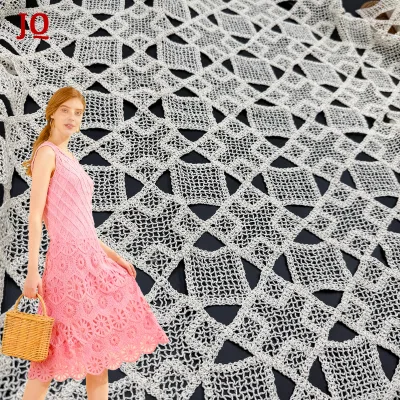 White Fabric Lace Floral Laser Lace Embroidery Textile 95%cotton Fabric