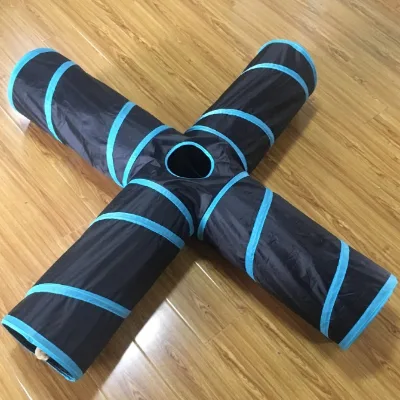 Happy Cat Tunnel with 4 Exits, Foldable Collapsible 4 Way Cat Tunnel