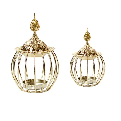 Wholesale High Quality Middle East Arabic Incense burner Golden Metal Incense burner Set
