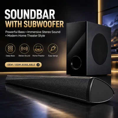 Home Theater LED Display Best Soundbar Speaker System 3D Surround Sound Wireless Soundbar for TV