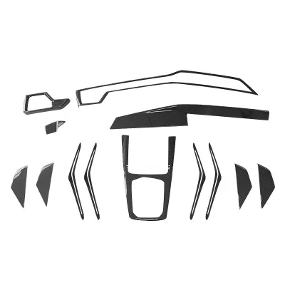 13pcs Real Dry Carbon Interior Trims Dash Cover Center Console Panels for BMW X5 G05 X5M LCI 2023up