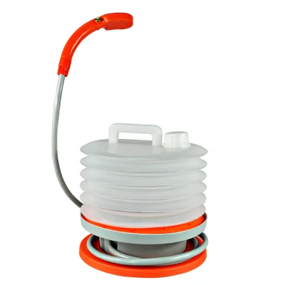 All-In-One Outdoor Portable Camping Shower Battery Powered 10L Collapsible PP Bucket Design
