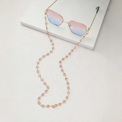 Cross-border Versatile Neck-hanging Glasses Chain Anti-loss Lanyard Instagram-style Heart-shaped Crystal Mask Chain Elegant