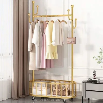 Bedroom Furniture Foldable Home Coat Rack Standing Bedroom Clothes Tree Clothing Rack