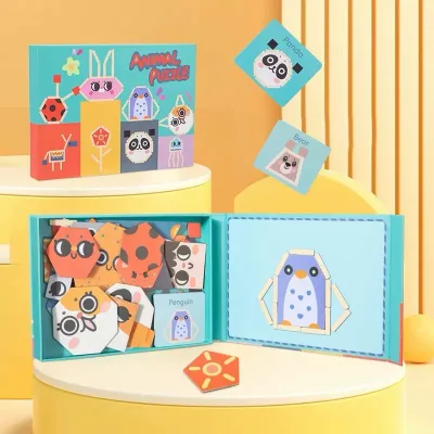 Magnetic Animal Puzzle Early Brain Development Animal Magnets Colorful Fridge Whiteboard Magnet Interactive Toy for Kids