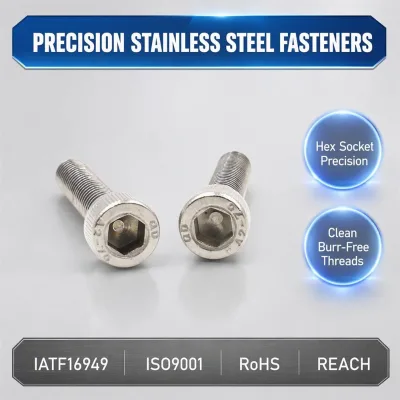 Direct Factory Custom Hex Socket Head Bolt M2 M2.5 M3 304 Stainless Steel A2-70 High Precision for Precise Instrument