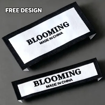 High Quality Printed Eco-Friendly Sustainable Polyester Woven Garment Labels Custom Logo Bags Shoes Rectangle Square Shape