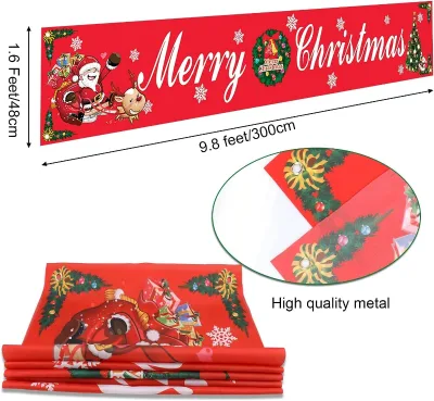 Merry Christmas Decoration Banner, Christmas Outdoor Indoor Photo Booth Backdrop Background Banner for  Wall Decoration
