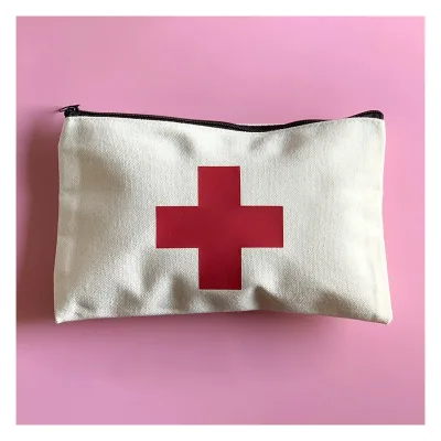 Custom Red Cross First Aid Pouch Medical Kit Allergy Medicine Pouch Hangover Bag Promotional Gift Hiking