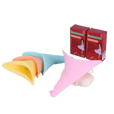 Reusable Travel Female Urination Silicone Portable Lady Urinal Pee Funnel Urine Cup Standing up Camping Outdoor With Storage Box