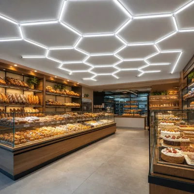 Honeycomb LED Ceiling Light Modules for Bakery Pastry Shop Interior 6000K High CRI